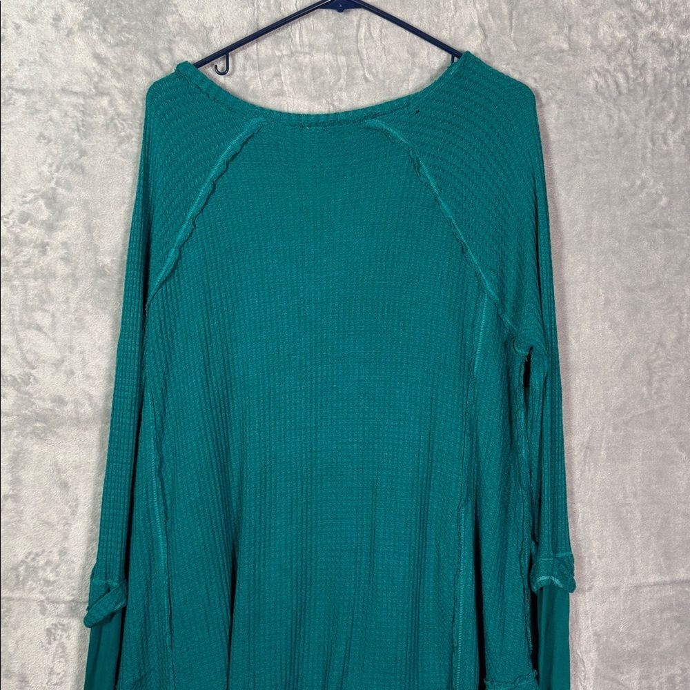 Free People Teal V-Neck Long Sleeve Tunic - Picture 10 of 12